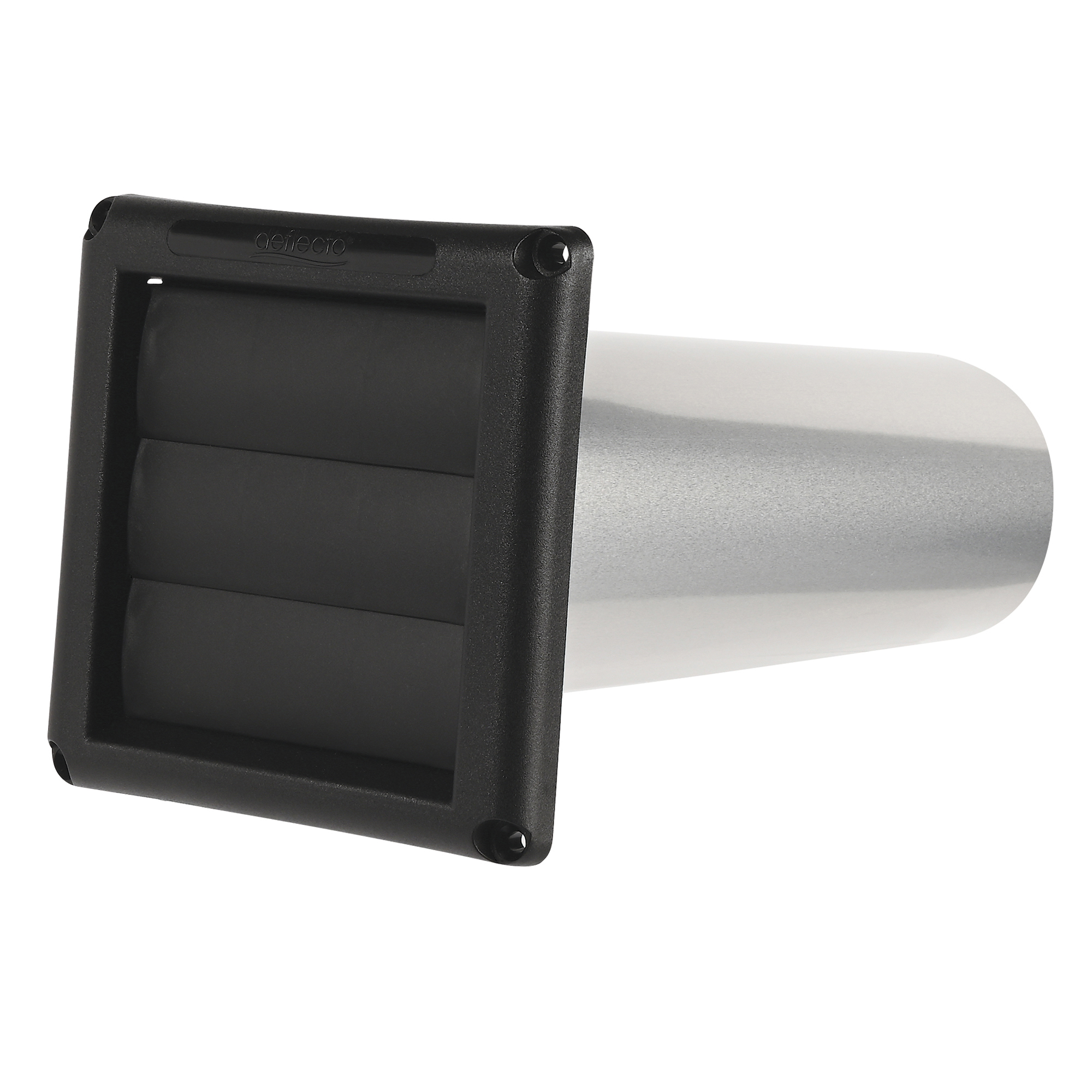Deflecto Supurr-Vent Louvered Dryer Vent Hood Kit with Collar & Aluminum Pipe, 4in., SVHABLK4